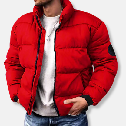 Stefano Relaxed Fit Puffer Jacket | High Collar Puffer Jacket