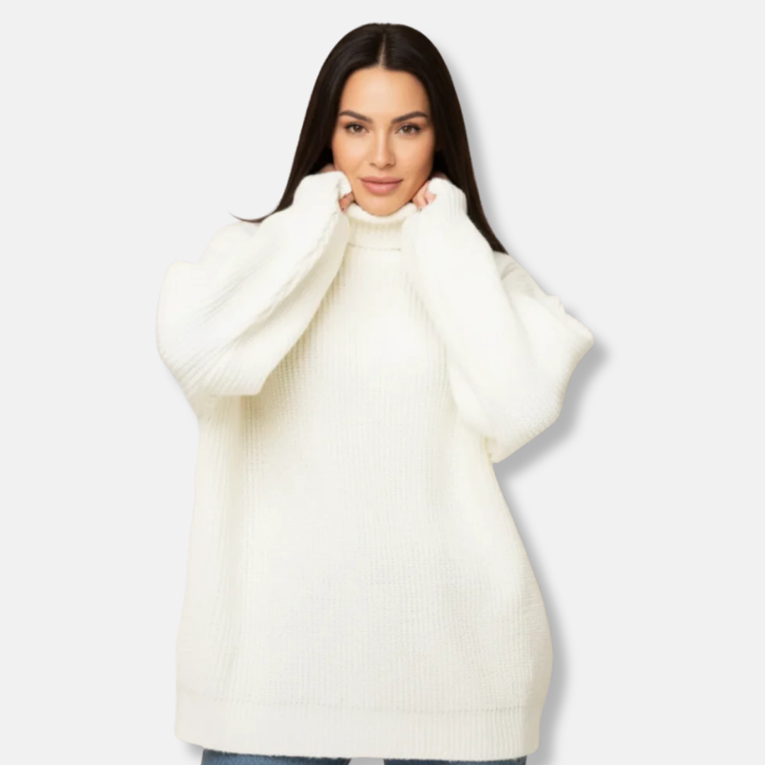 Mila Chunky Knit Sweater | Oversized Turtleneck Pullover