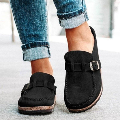 Unisex Slippers - Suede Leather - Ergonomic Footbed - Adjustable Strap