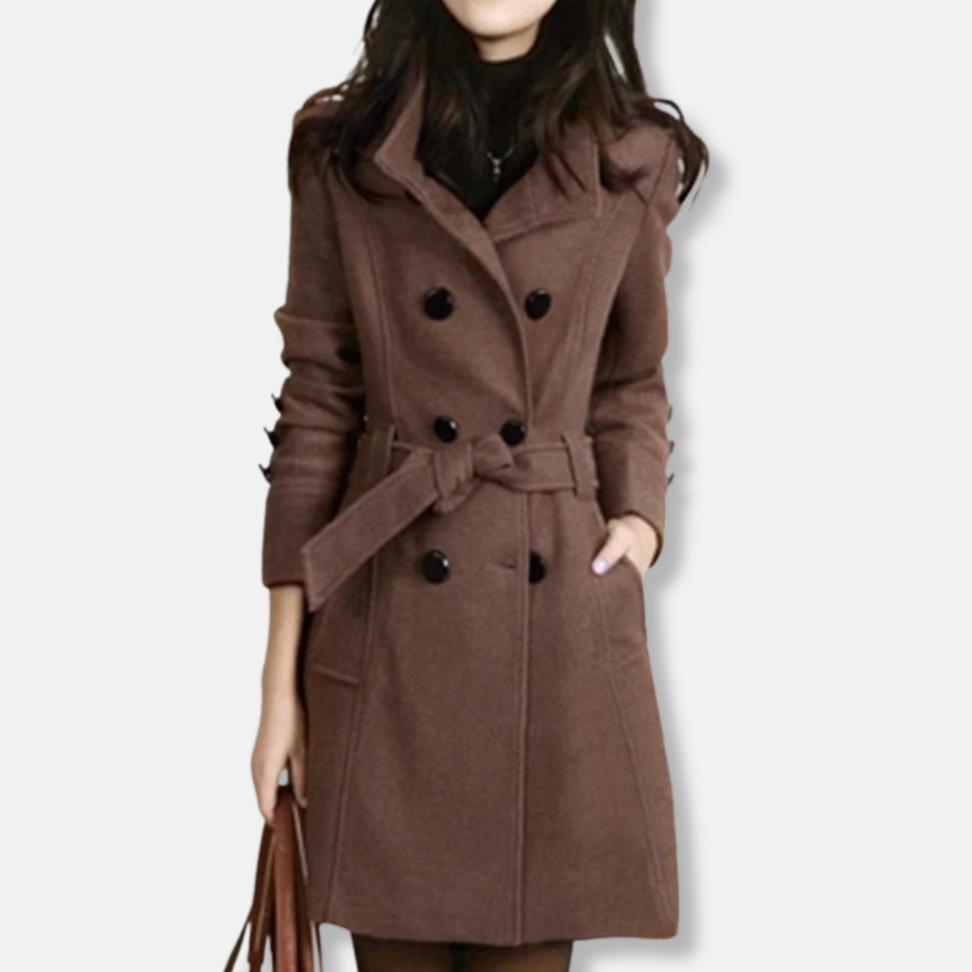 Elizabeth Wool Tailored Trench Coat | Belted Trench Coat