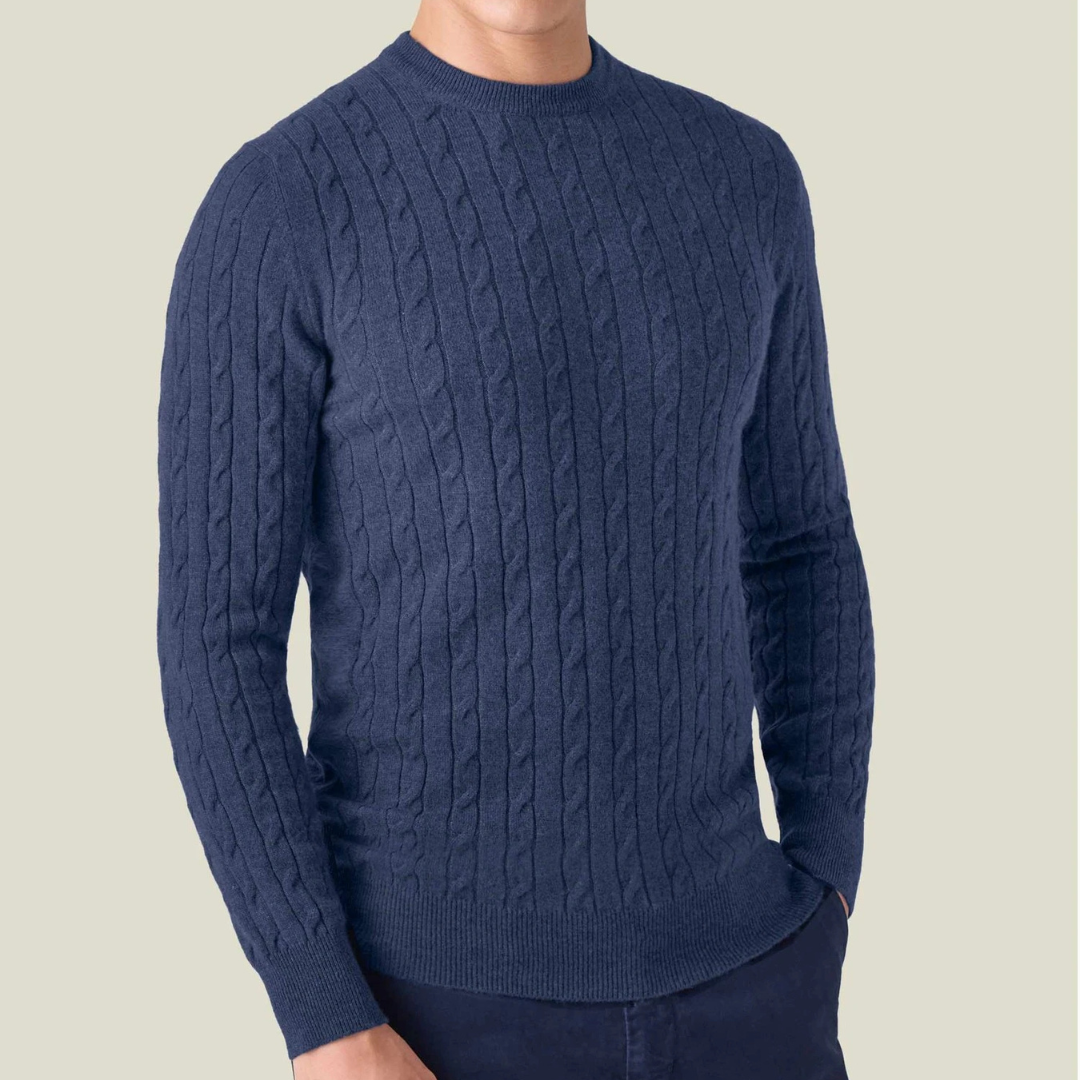 Teddy Regular Fit Cable Knit Sweater | Ribbed Cable Knit Sweater