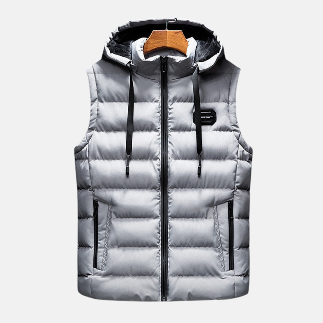 Reggie Hooded Puffer Vest | Quilted, Zip Front Puffer Vest