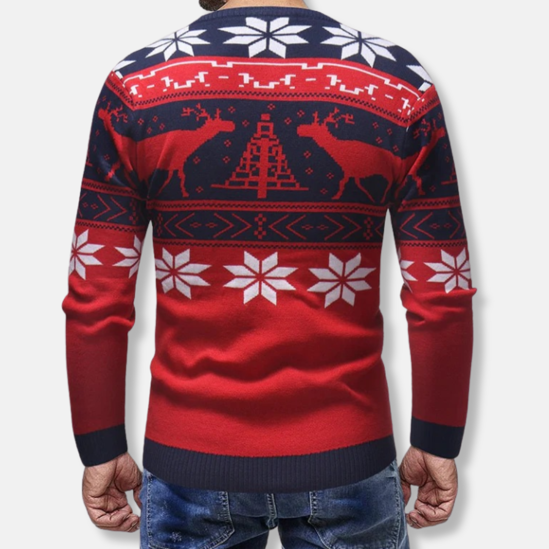 Domenico Regular Fit Sweater | Fair Isle Crewneck Sweater