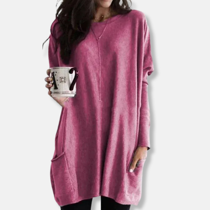 Clara Oversized Tunic Sweater | Dropped Shoulders Tunic Sweater