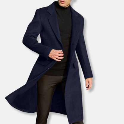 Men's Coat – Wool Blend – Tailored Fit – Buttoned – Classic Formal Style