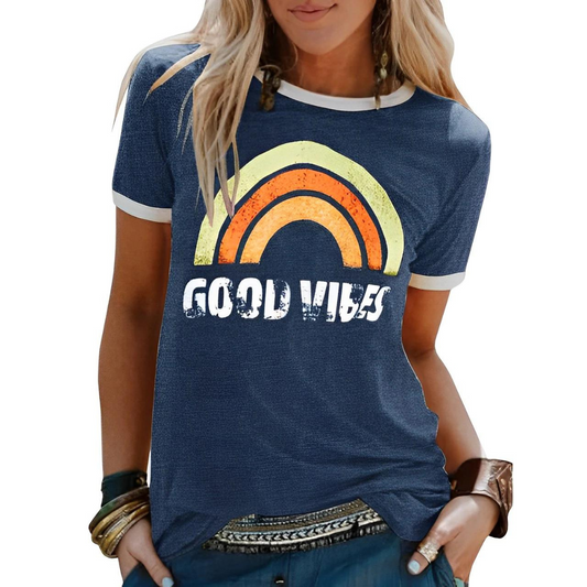 Women's T-Shirt – Relaxed Fit – Soft Knit – Short-Sleeved with Graphic Print