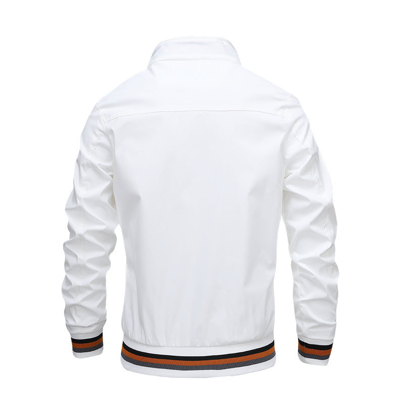 Men's Bomber Jacket – Waterproof – Ribbed Cuffs and Collar – Zipper Closure