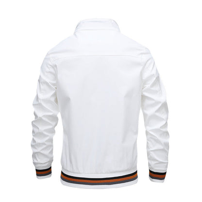 Men's Bomber Jacket – Waterproof – Ribbed Cuffs and Collar – Zipper Closure