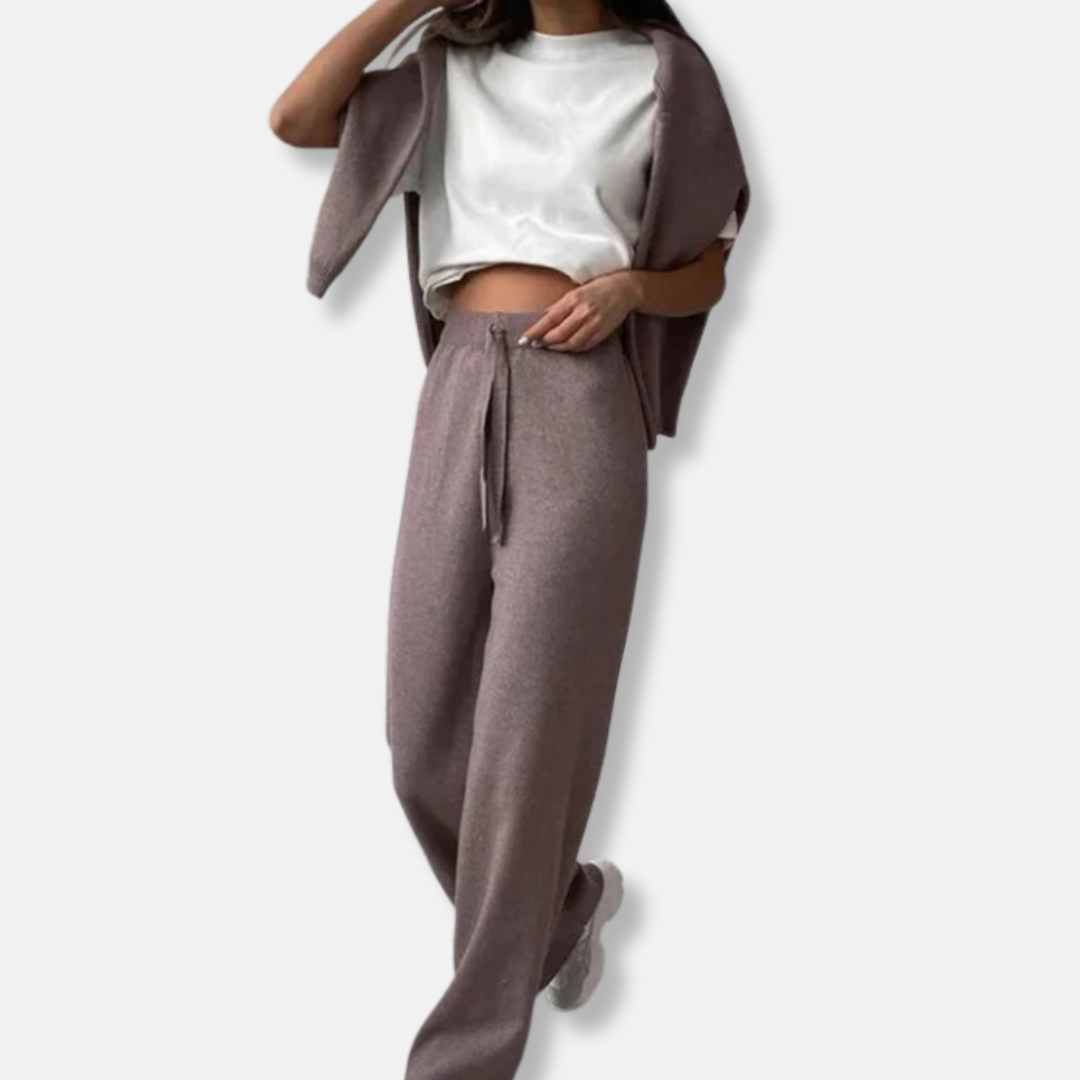Jessica Relaxed Fit Two-Piece Set | Wide-Leg Pants Two-Piece Set