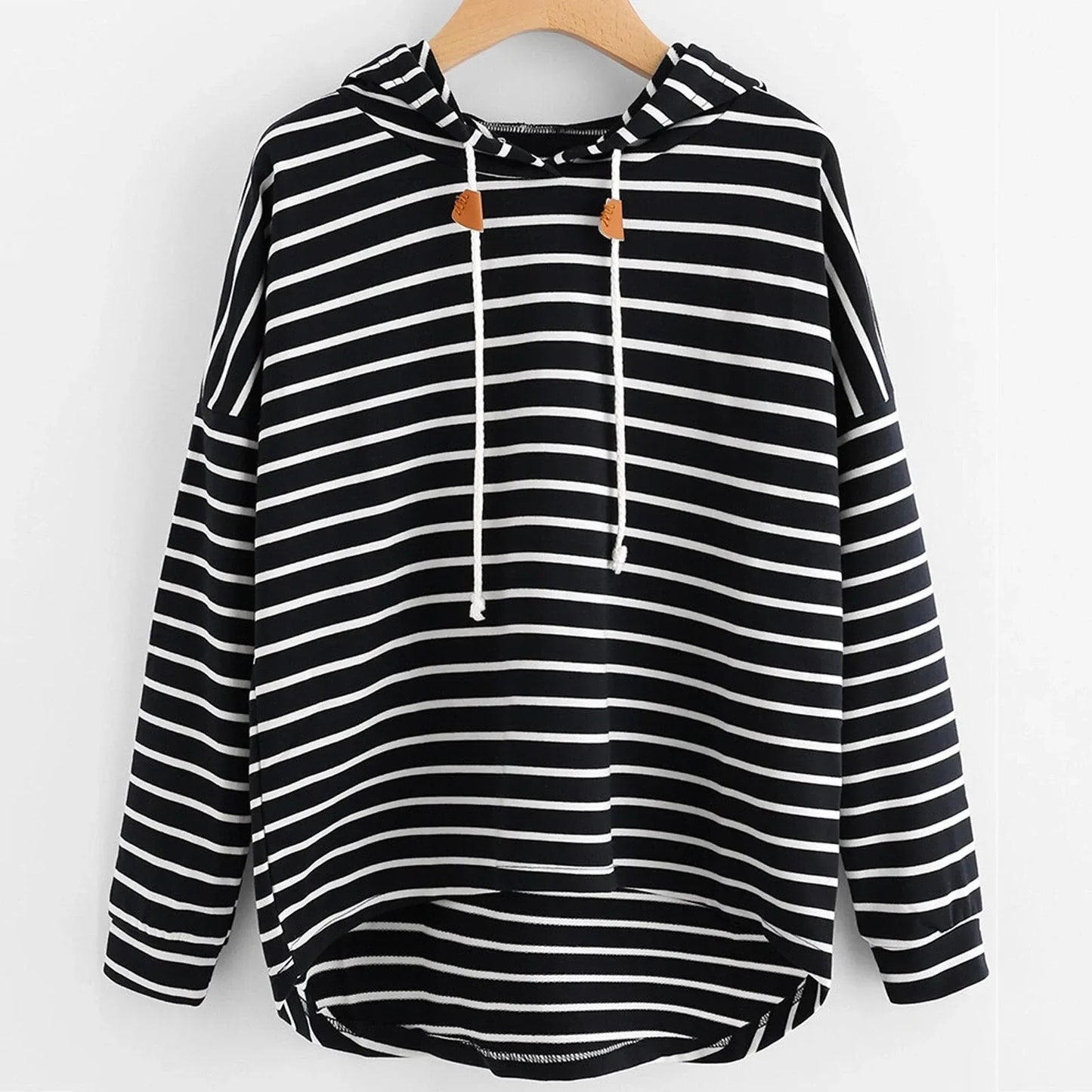 Dame Hettegenser - Stripet Design - Komfortabel Løs Passform - Langermet Casual