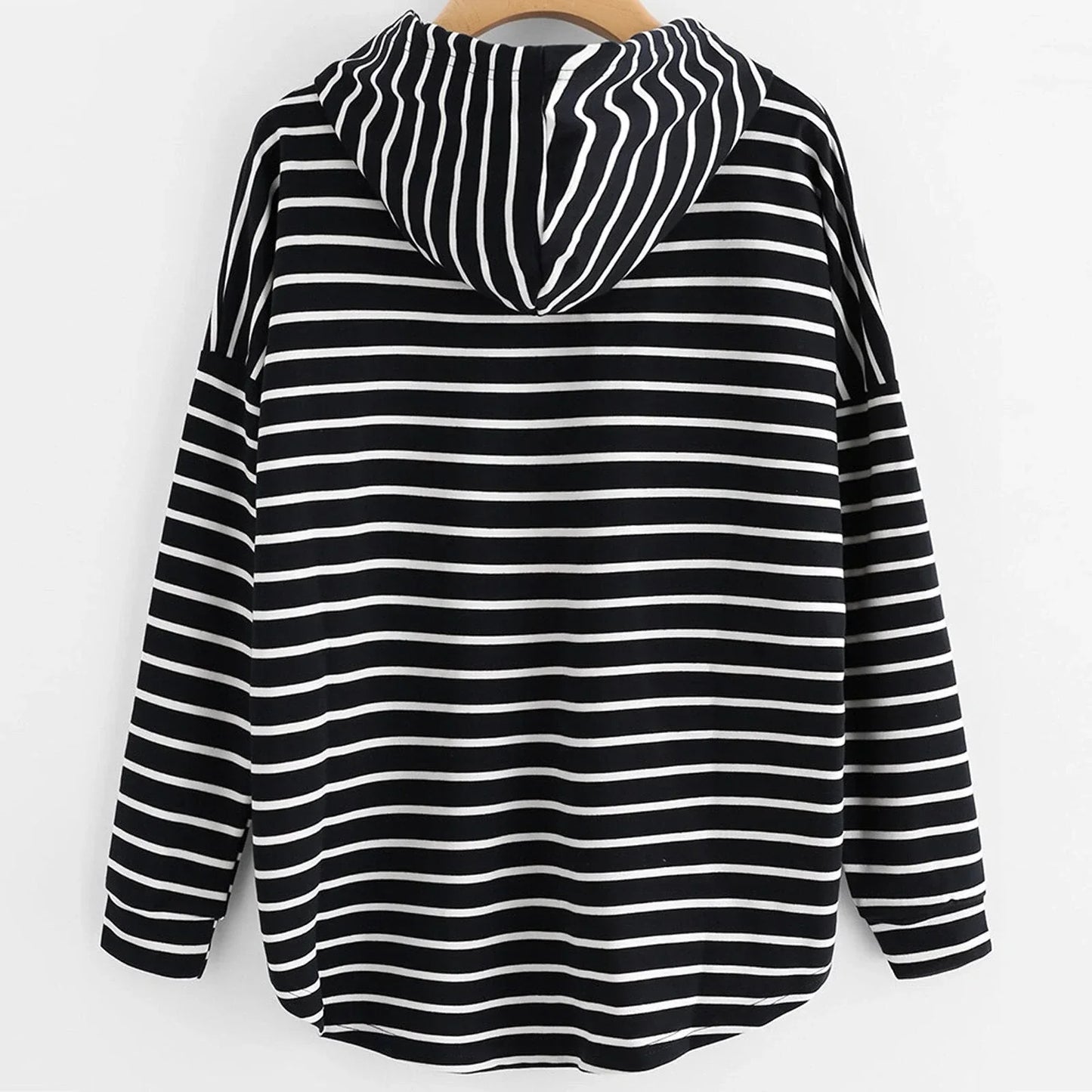 Dame Hettegenser - Stripet Design - Komfortabel Løs Passform - Langermet Casual