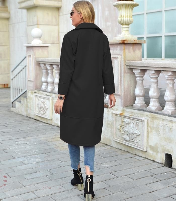 Women's Coat – Tailored Fit – Double-Breasted – Knee-Length – Structured Design