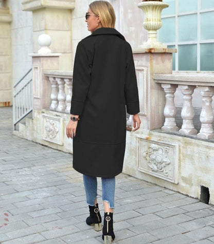 Women's Coat – Tailored Fit – Double-Breasted – Knee-Length – Structured Design