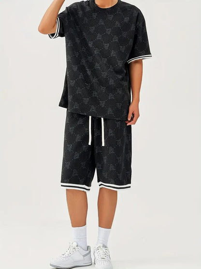 Men's Set – Short-Sleeved T-Shirt & Shorts – Breathable Fabric – Sporty & Relaxed Fit