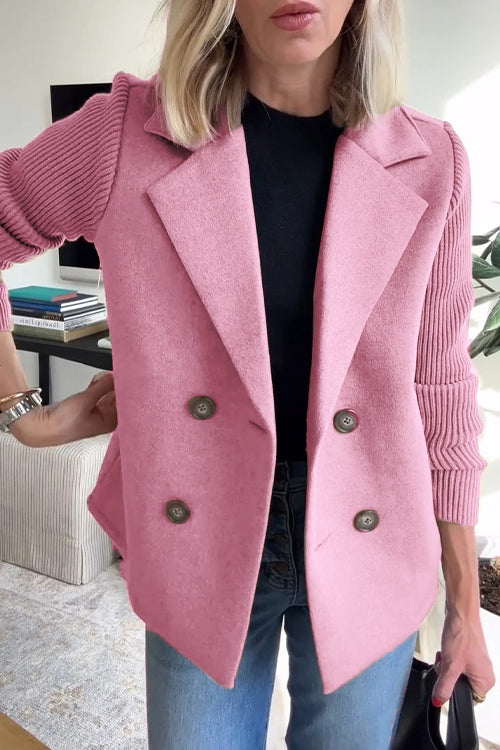 Women's Blazer – Tailored Fit – Double-Breasted – Soft Structure – Ribbed Sleeves