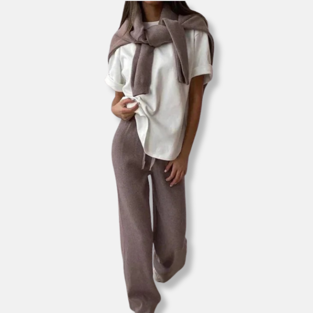 Jessica Relaxed Fit Two-Piece Set | Wide-Leg Pants Two-Piece Set