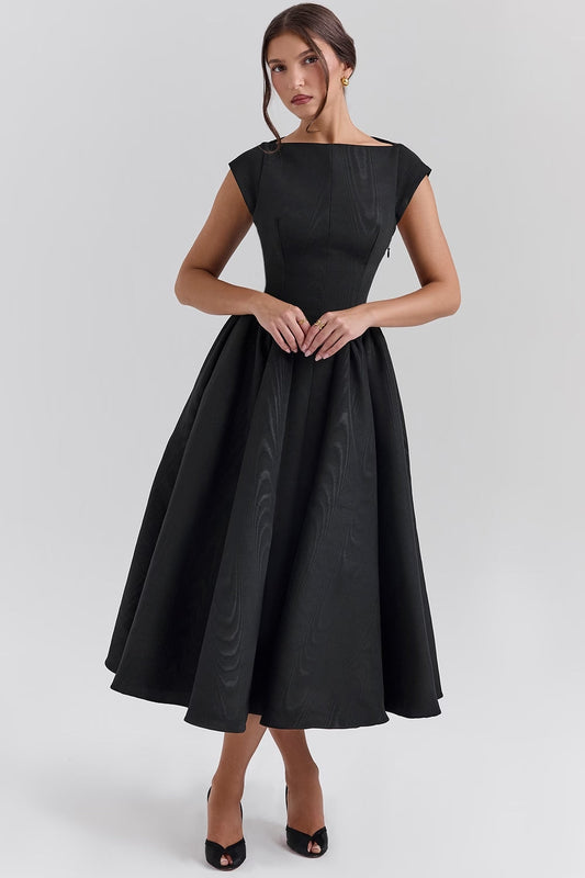 Dress for Women – Satin-like Fabric – Sleeveless – A-line Fit – Midi Length