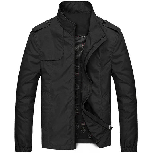 Men's Cargo Jacket – Regular Fit – Lightweight and Durable – High Collar – Flap Pockets