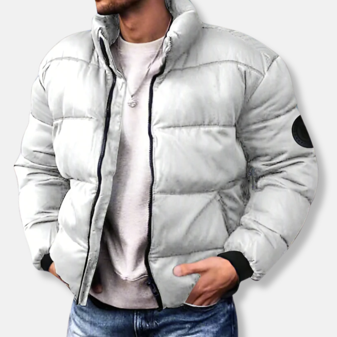 Stefano Relaxed Fit Puffer Jacket | High Collar Puffer Jacket