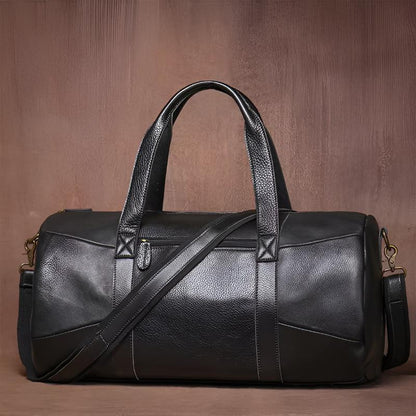 Sebastian Leather Structured Duffel Bag | Pebbled Duffel Bag