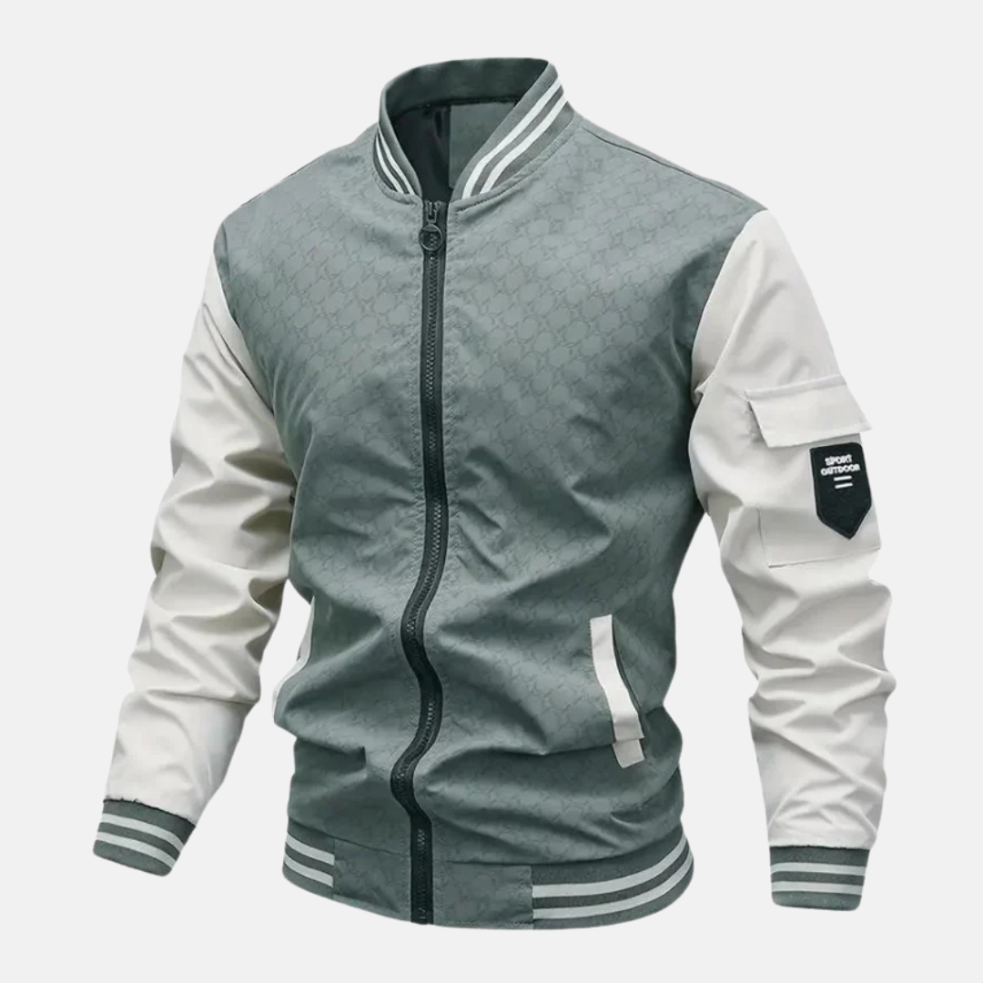 Men's Bomber Jacket – Breathable Blend – Standard Fit – Zipper – Sleeve Pocket