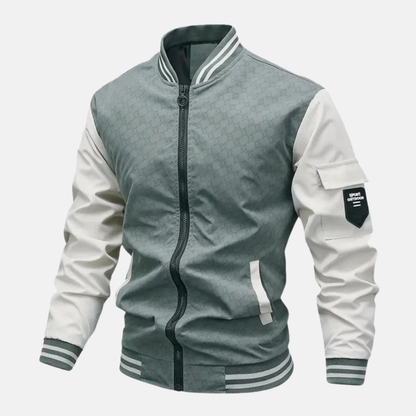 Men's Bomber Jacket – Breathable Blend – Standard Fit – Zipper – Sleeve Pocket