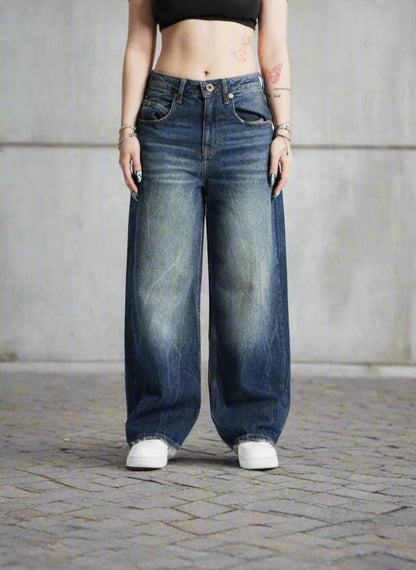 Unisex Wide Jeans – Baggy Fit – High Waist – Comfortable and Casual Denim