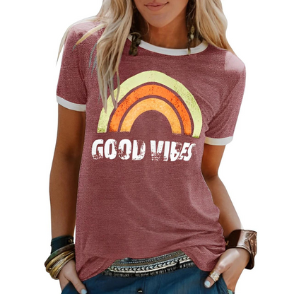 Women's T-Shirt – Relaxed Fit – Soft Knit – Short-Sleeved with Graphic Print