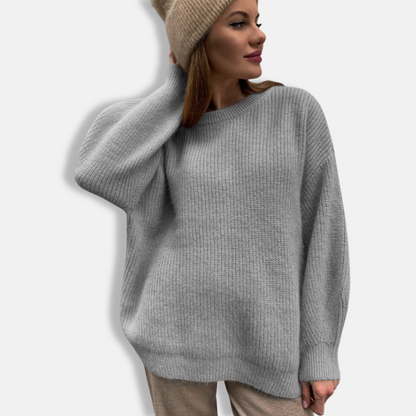 Women's Sweater – Soft Knit – Ribbed Texture – Oversized Fit – Long Sleeves
