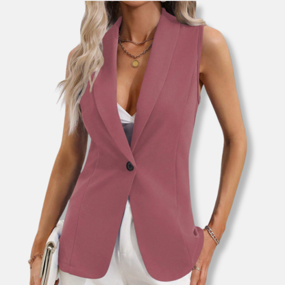 Abigail Tailored Blazer Vest | Notched Lapel Blazer Vest
