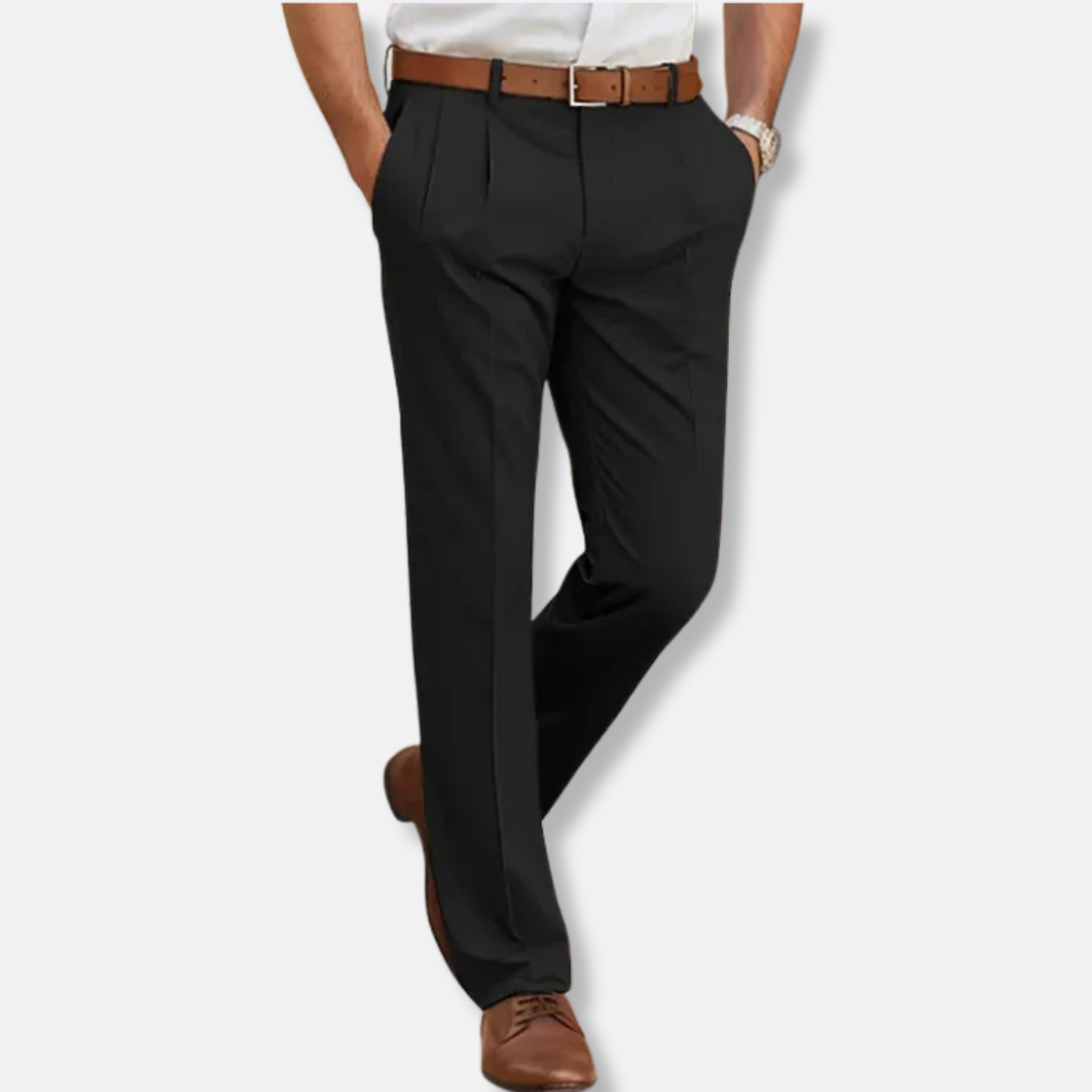 Domenico Classic Fit Trousers | Pleated Formal Trousers