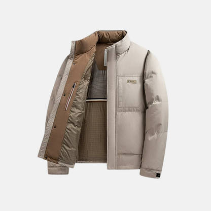 Men’s Jacket - Regular Fit - Hip Length - Stand Collar - Full Zip Closure
