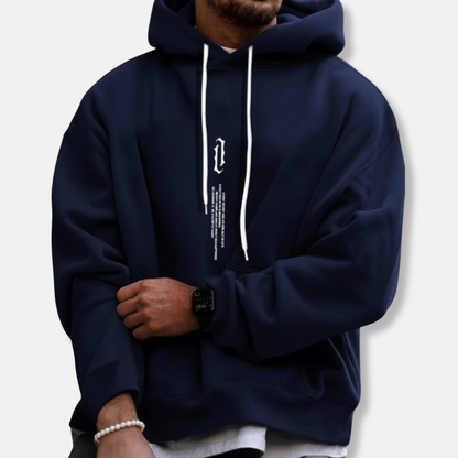 Men's Hoodie – Oversized Fit – Cotton Blend – Kangaroo Pocket – Ribbed Edges