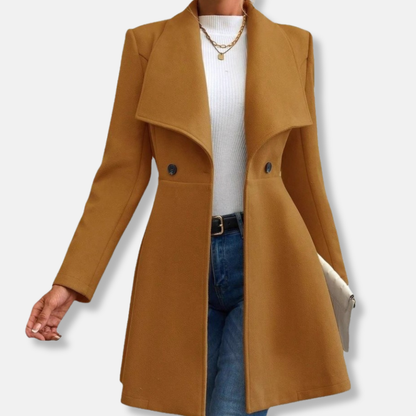 Elizabeth Tailored Coat | Notched Lapel Mid-Thigh Coat