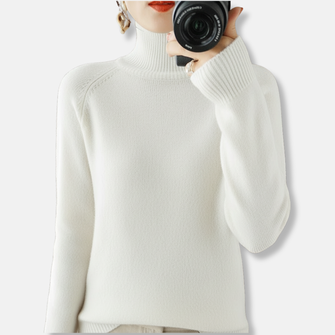Eliza Loose Fit Turtleneck Sweater | Ribbed Turtleneck Sweater