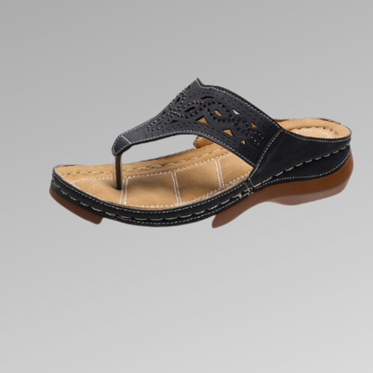 Women's Sandals - Comfortable Toe Sandals - Sole - Elegant Carved Design