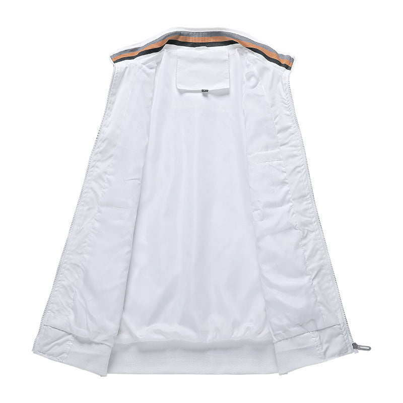 Men's Bomber Jacket – Waterproof – Ribbed Cuffs and Collar – Zipper Closure