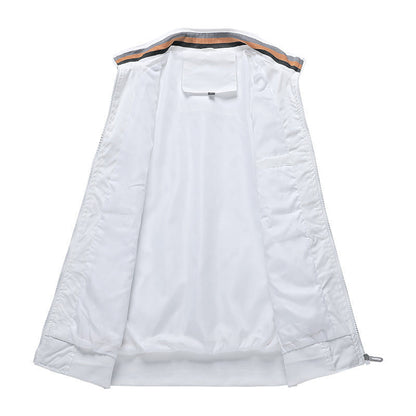 Men's Bomber Jacket – Waterproof – Ribbed Cuffs and Collar – Zipper Closure