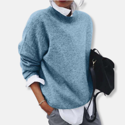 Phoebe Oversized Sweater | Crewneck Long Sleeve Sweater