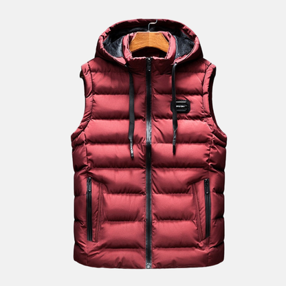 Reggie Hooded Puffer Vest | Quilted, Zip Front Puffer Vest