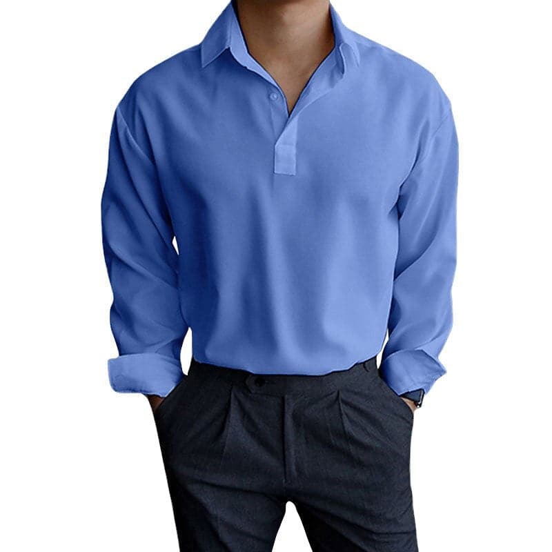 Herreskjorte - Klassisk Design - Skjult Knepping - Regular Fit - Lange Ermer