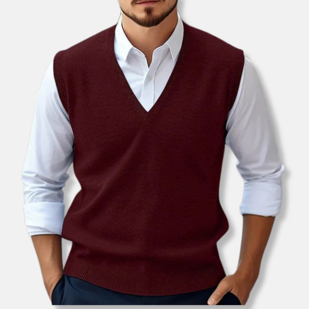 Filippo V-Neck Sweater Vest | Classic Fit Sweater Vest