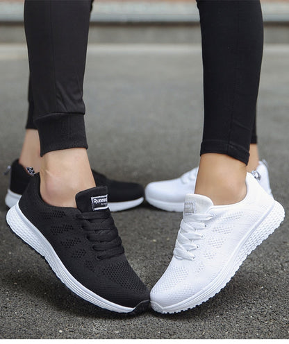 Women's Sneakers – Breathable Mesh – Low Model – Light and Supportive Fit – Lacing