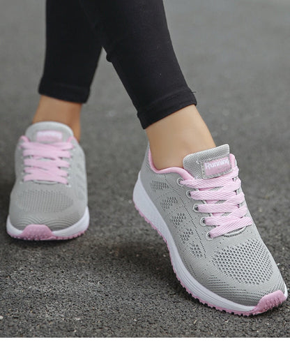 Women's Sneakers – Breathable Mesh – Low Model – Light and Supportive Fit – Lacing