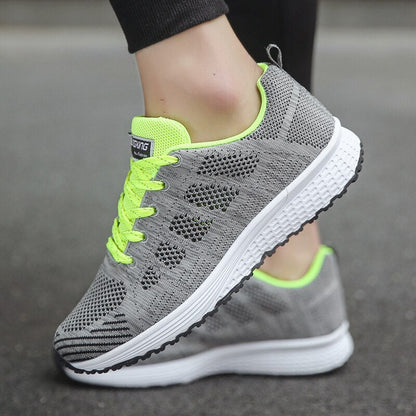 Women's Sneakers – Breathable Mesh – Low Model – Light and Supportive Fit – Lacing