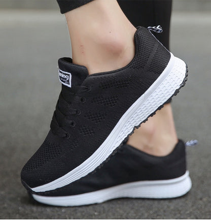 Women's Sneakers – Breathable Mesh – Low Model – Light and Supportive Fit – Lacing