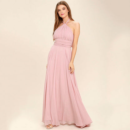 Dress for Women – Chiffon – Neckline – Pleated Bodice – Full Length – Elegant Fit