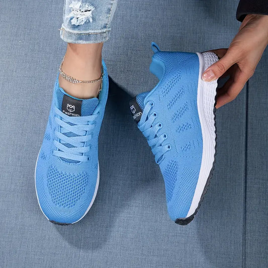Women's Sneakers – Athletic Fit – Breathable Mesh – Padded Comfort – Lacing