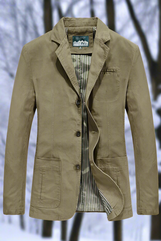 Men's Blazer - Single-Breasted Lightweight Design - Relaxed Fit - Notch Lapel