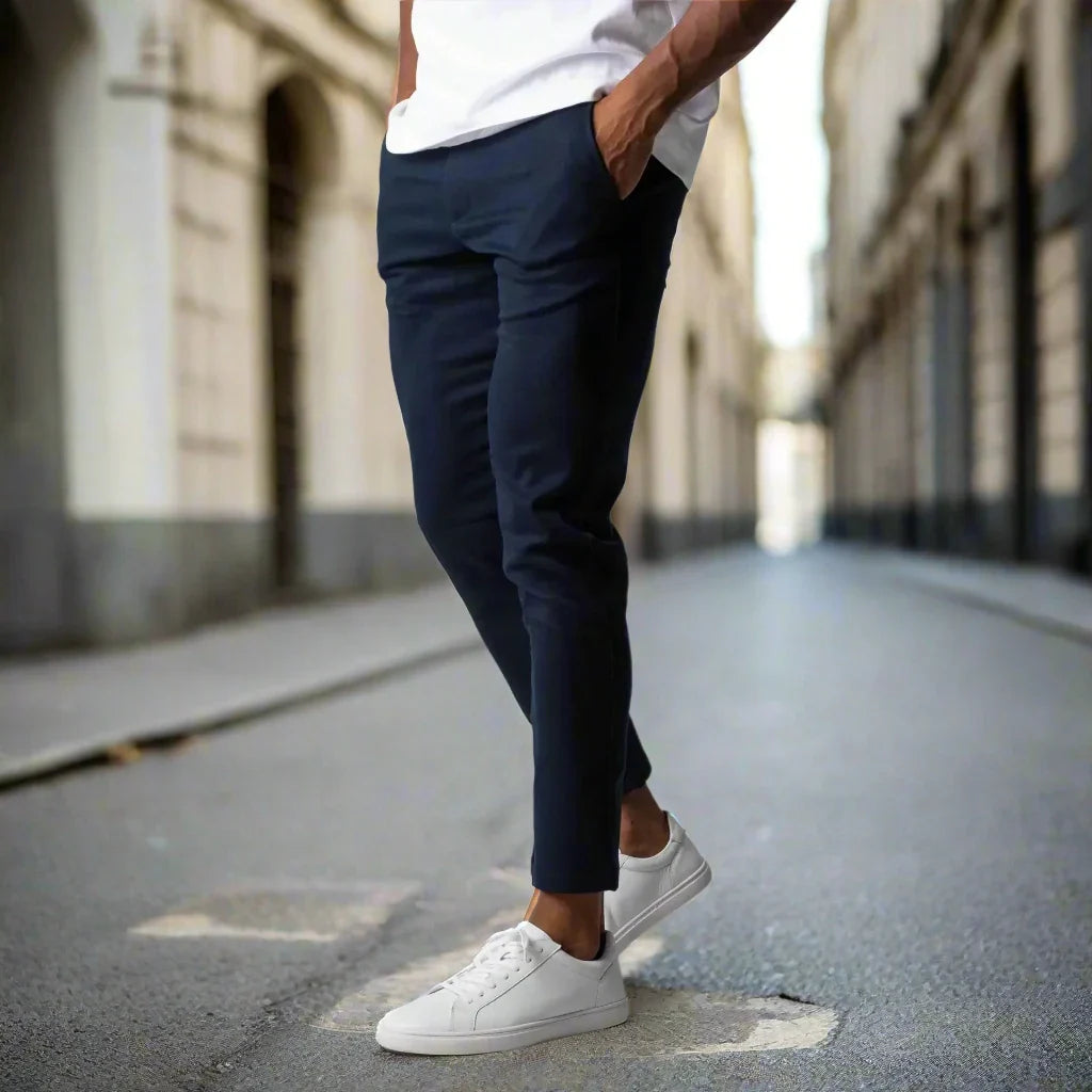 Herre Slim Fit Chinos – Bomullsstretch – Ankel Lengde – Komfortabel og Allsidig